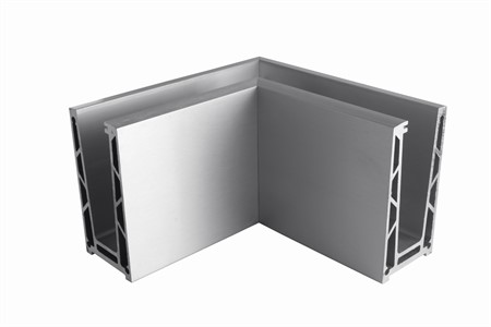 KM554 Glass Railing Floor Profile Anodized 90° Inner Corner
